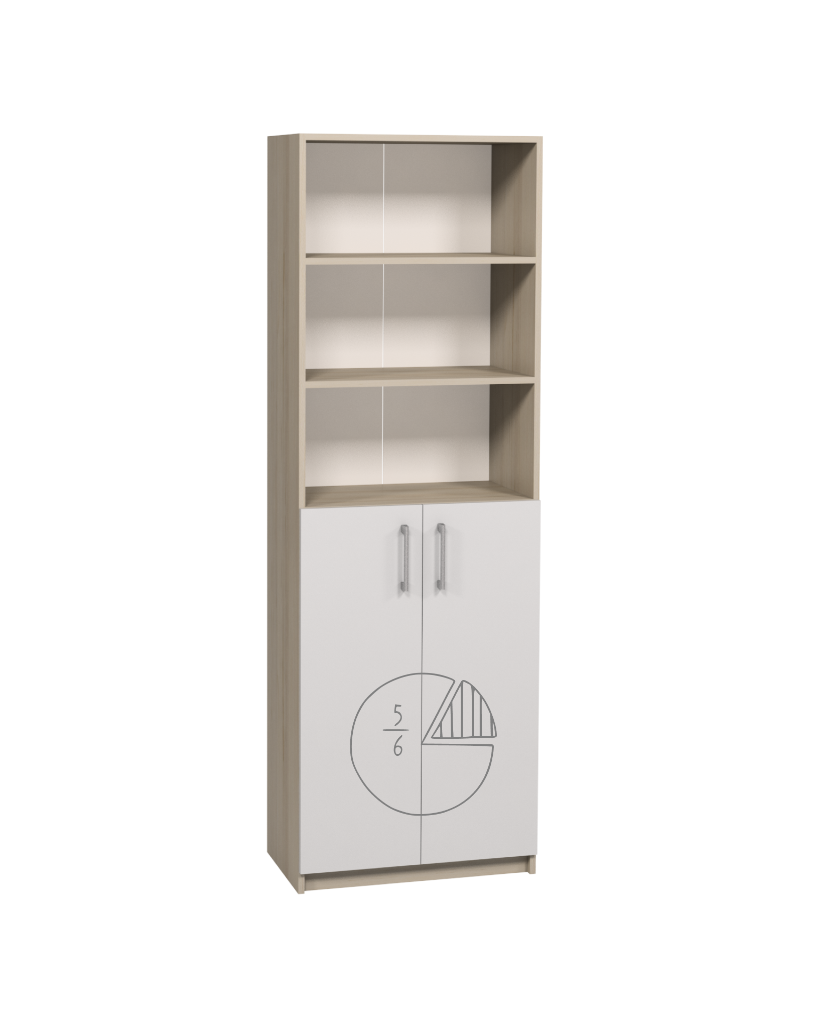 Шафа з фотодруком для кабінетів математики, напівзакрита з 2-ма дверцятами, для зберігання навчального матеріалу, АЛМАНТ, 702х405х2115 мм.